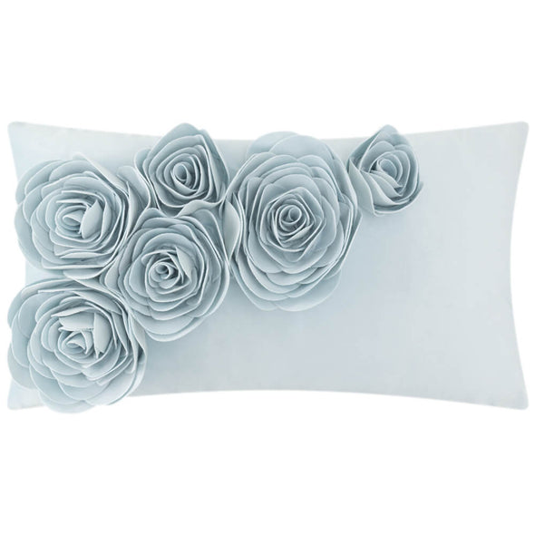3D Handmade Velvet Rose Flower Throw Pillow Case