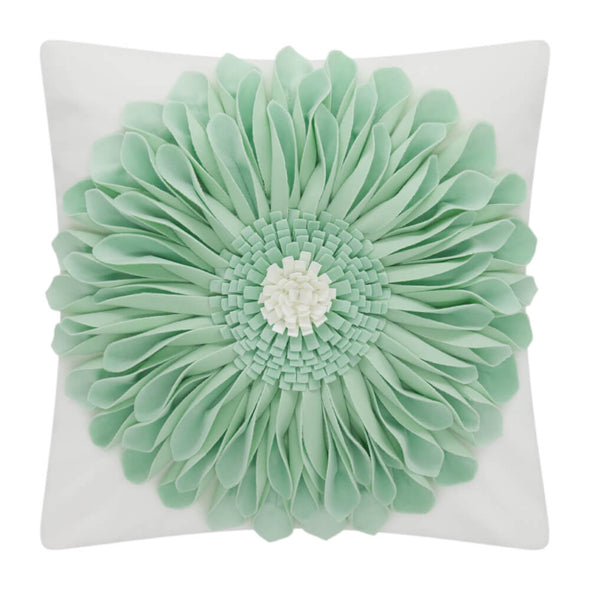 square-sunflower-mint-green-throw-pillows