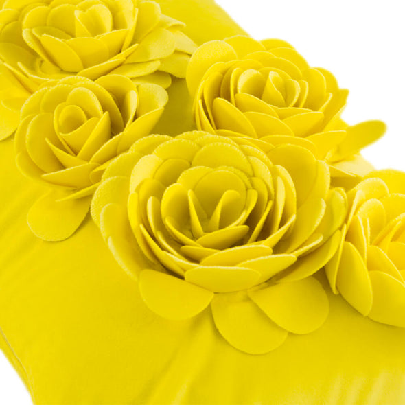 3D-velvet-flower-yellow pillowcases