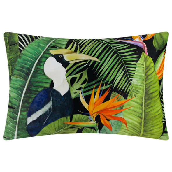 Digital Print Tropical Rainforest and Bird Throw Pillow Covers