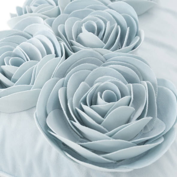 3D Handmade Velvet Rose Flower Throw Pillow Case