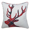 Christmas-reindeer-grey-plaid-pillow-case