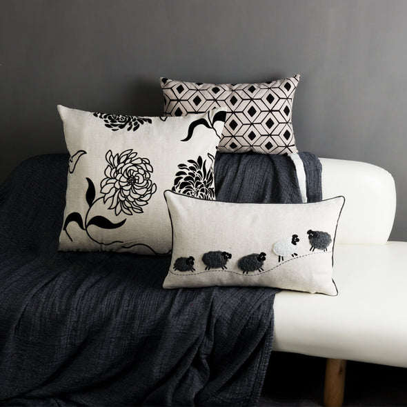 black-and-cream-pillows