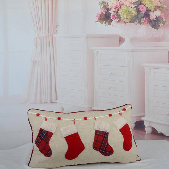 Christmas-stocking-plaid-pillow-case